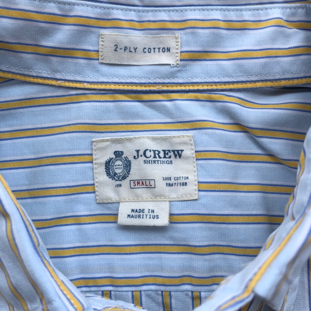 J.Crew 2-Ply Striped Button Down Shirt Small - Picture 5 of 6